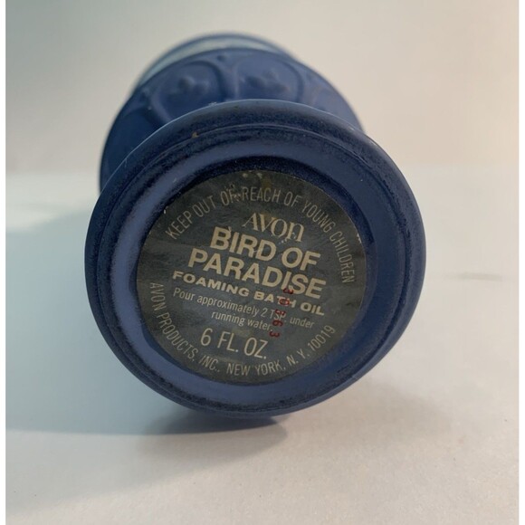 Vintage Avon Avonshire Bird of Paradise Foaming Bath Oil Empty Decanter Bottle - Picture 5 of 9